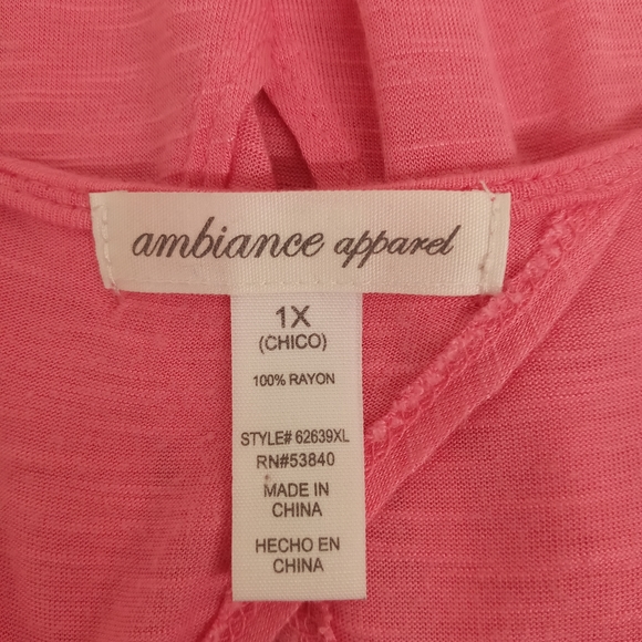 1X Sexy Ambiance apparel pink open back blended sleeveless top - Picture 7 of 9